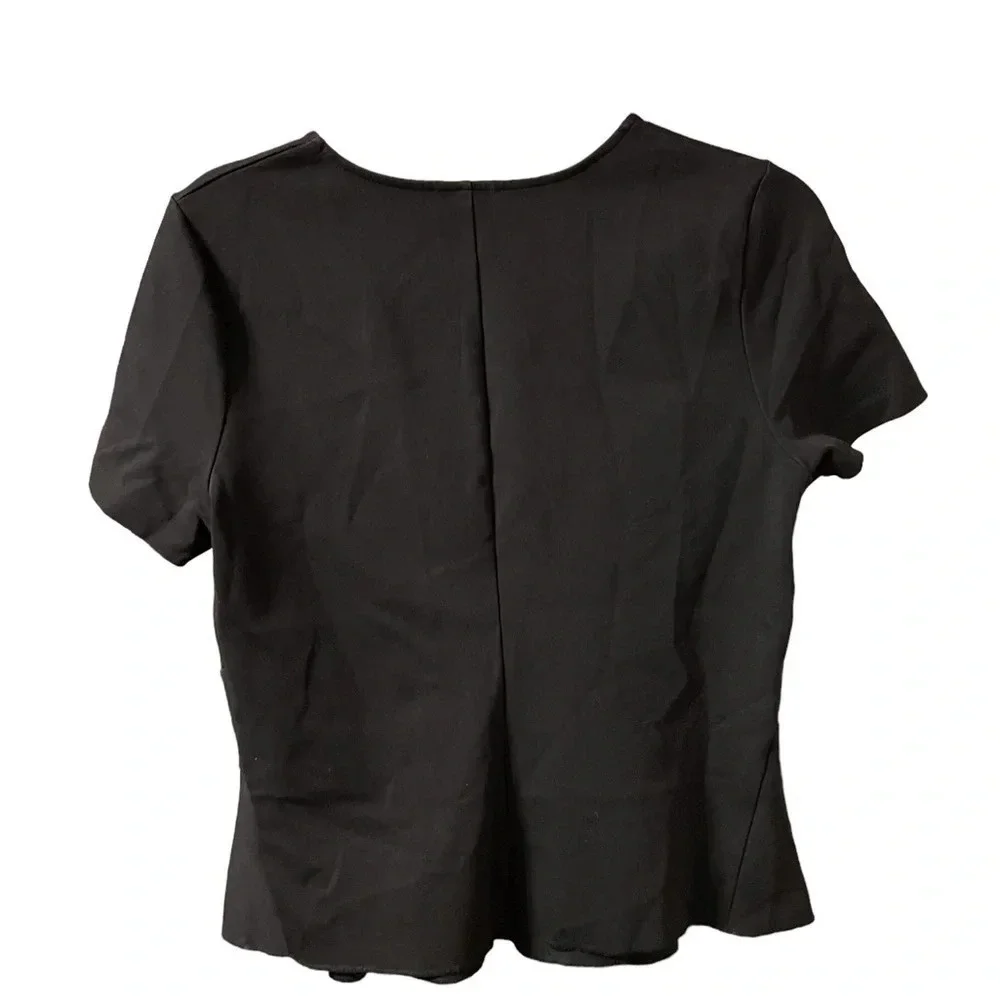 J.CREW Y2K BLACK STRUCTURED PEPLUM TOP